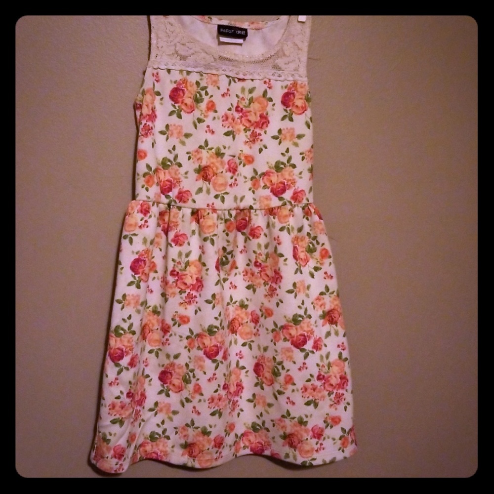 Girls rose print dress